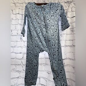Pixie Lane Blue Smiley Face Pajama Onesie